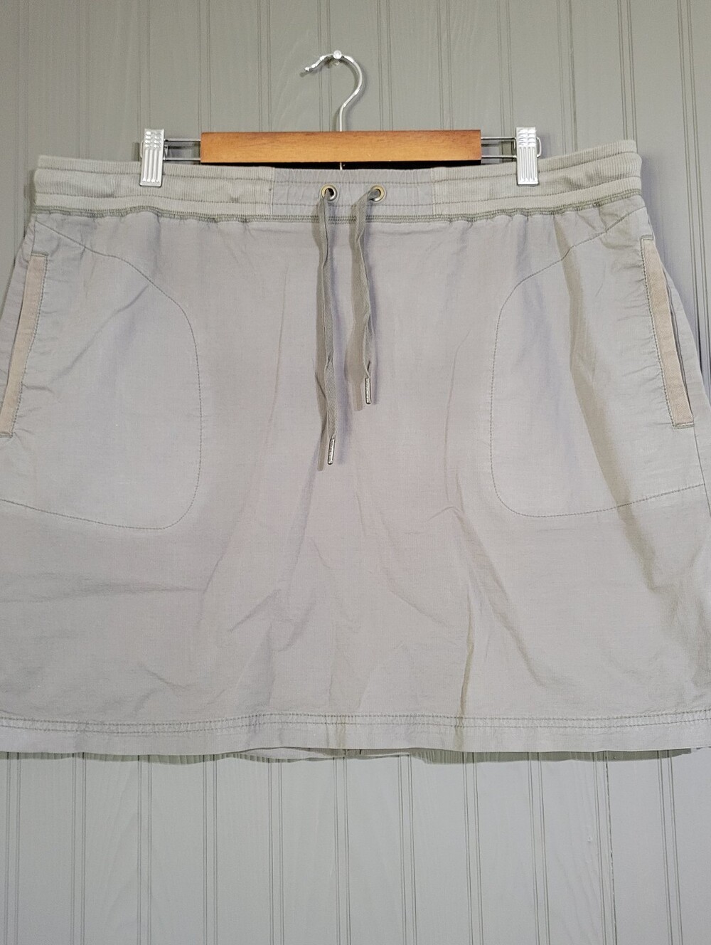 L.L. Bean Utility Skirt Outdoor Pockets Elastic Waist Green Women's XL